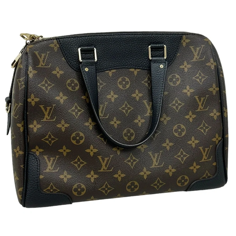 Louis Vuitton Retiro Brown Monogram Nior Black Satchel Duffle Crossbody Canvas - Picture 9 of 13